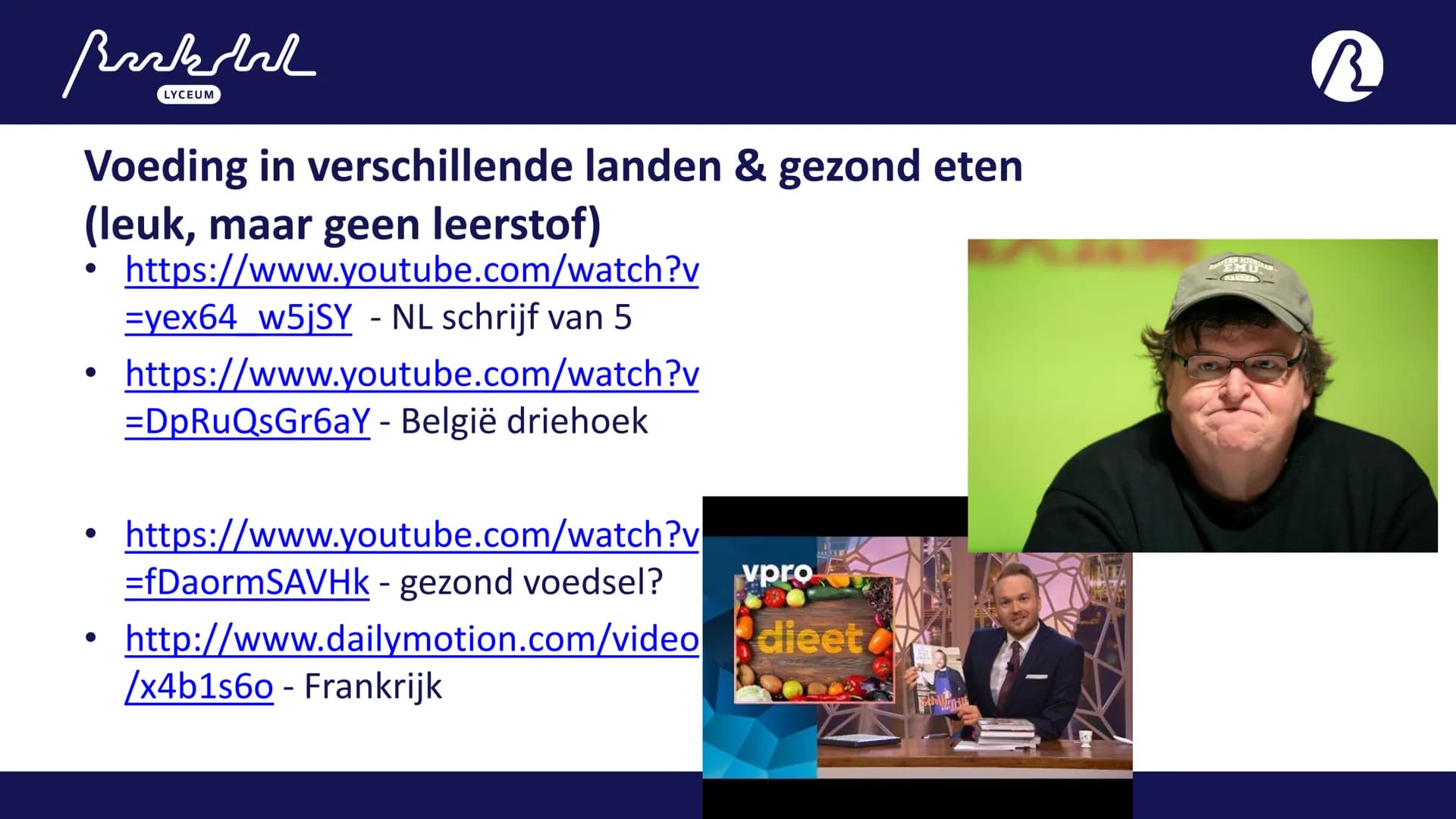 Bark
LYCEUM

11.1
Voeding
Toetsweek 1 (РТА 10%)
H10 Bloedsomloop
H11 Voeding en vertering Bak
LYCEUM

Vandaag 11.1

- 11.1 Voeding
- HW =
A: