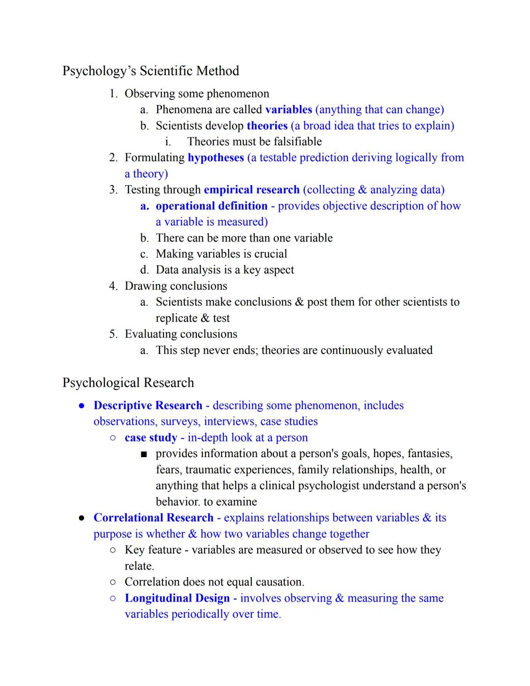 Key
Definitions
People

Ch. 1: The Science of Psychology

Defining Psychology & Exploring Its Roots

• Psychology - the scientific study of 