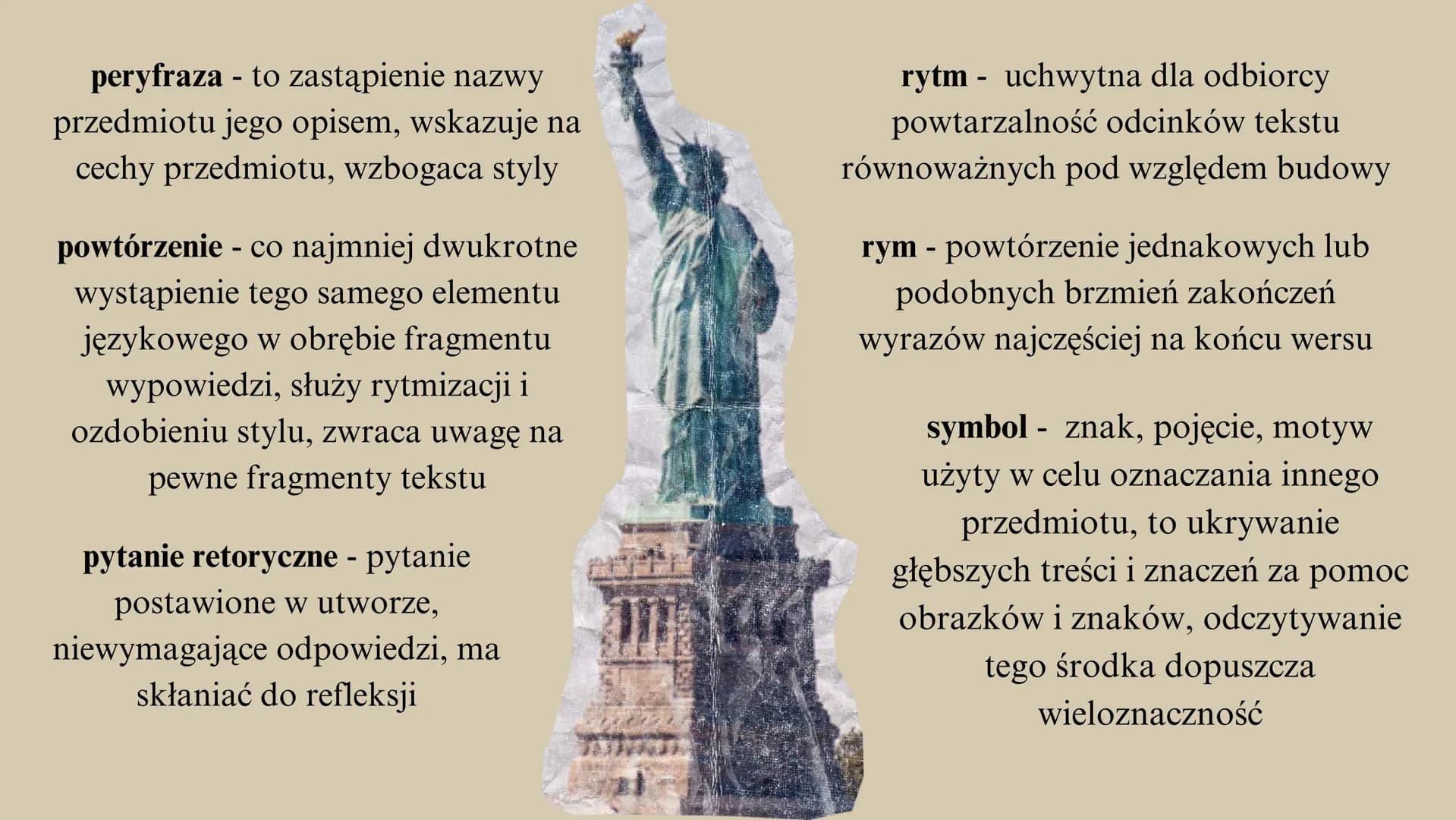 # ŚRODKI

# STYLISTYCZNE apostrofa - bezpośredni, uroczysty zwrot do adresata, którym może być bóstwo, osoba,
zjawisko, pojęcie lub przedmio