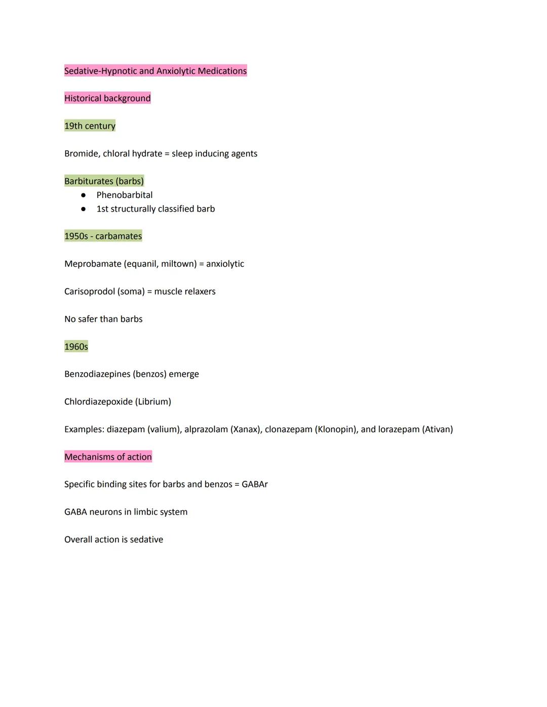 Sedative-Hypnotic and Anxiolytic Medications

Historical background

19th century

Bromide, chloral hydrate = sleep inducing agents

Barbitu