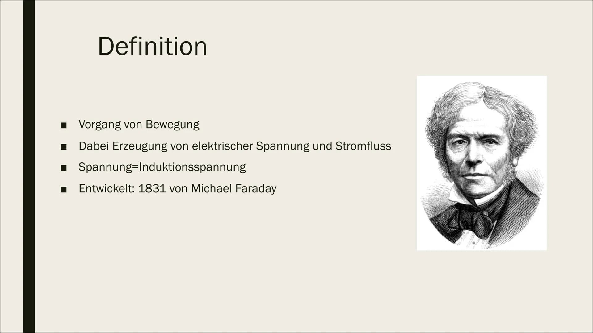 # ELEKTROMAGNETISCHE
# INDUKTION

Von Erica # Inhalt

- Definition
- Erzeugung von Induktion Spannung
- Möglichkeiten eine Induktion zu erhö
