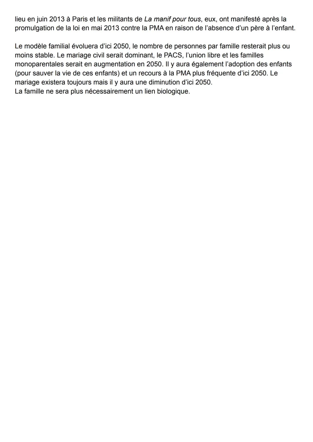 La famille
1/12/21
1F

# Le modèle familial en 2050:

La famille est la première instance de socialisation: c'est le premier groupe
social a