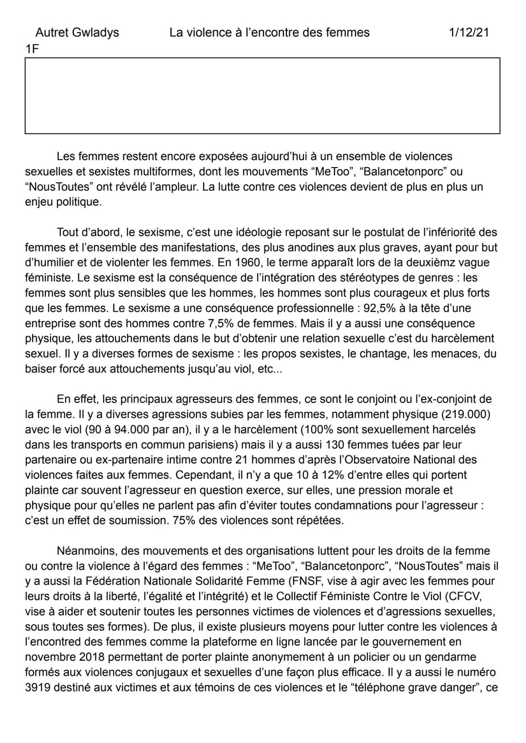 La famille
1/12/21
1F

# Le modèle familial en 2050:

La famille est la première instance de socialisation: c'est le premier groupe
social a