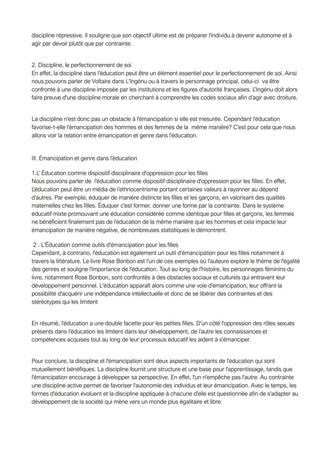 # En quoi l'éducation peut-elle favoriser à la fois la discipline et l'émancipation des individus?

L'éducation c'est, étymologiquement, le 
