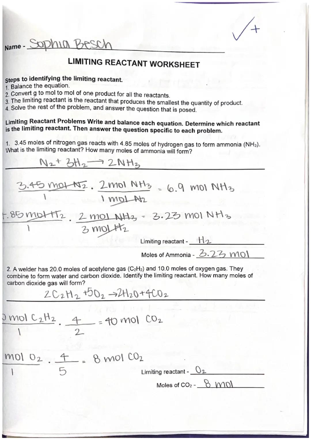 - Sophia Beach

Unit 9- Stoichiometry
- mote $\rightarrow$ mole conversion

$\frac{\text{given}}{\text{1}}$ $\frac{\text{coefficient new}}{\