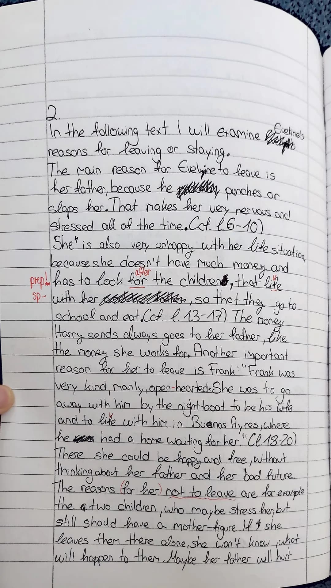 E1e12 (BaK)
Name: Casina Ludwig
30th September, 2022

Test 1

Eveline
by James Joyce

In the following excerpt from the short story Eveline 