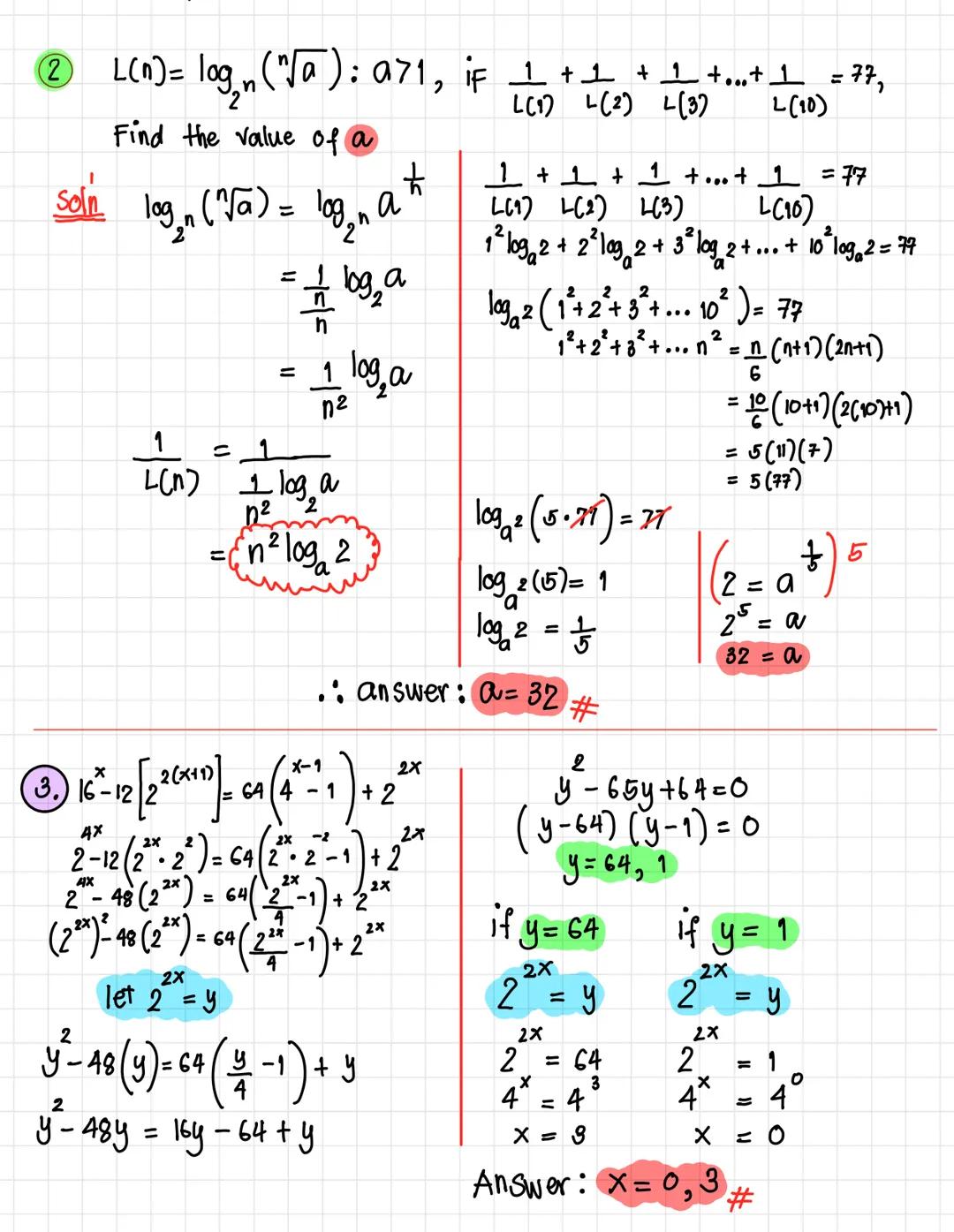 1.
$
\log_m \sqrt{4x^2+4x+1} + \log_n (6x^2+11x+4) = 4$; $m=\sqrt{3x+4}$, $n=2x+1$ ; find x
$
Sol'n
$
\frac{\sqrt{4x^2+4x+1}}{\sqrt{6x^2+11x