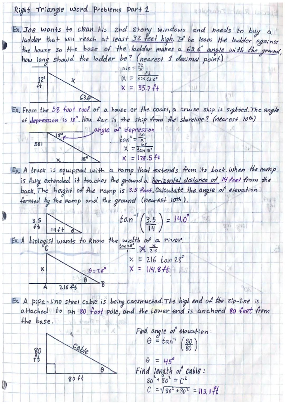 # Right Triangle word Problems Part 1

Ex. Joe wants to clean his and story windows and needs to buy a
ladder that will reach at least 32 fe