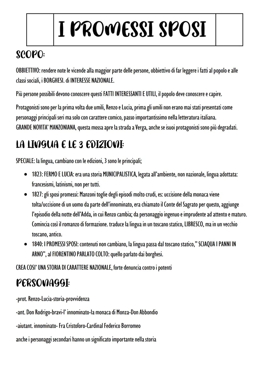 # I PROMESSI SPOSI

SCOPO:

OBBIETTIVO: rendere note le vicende alla maggior parte delle persone, obbiettivo di far leggere i fatti al popol