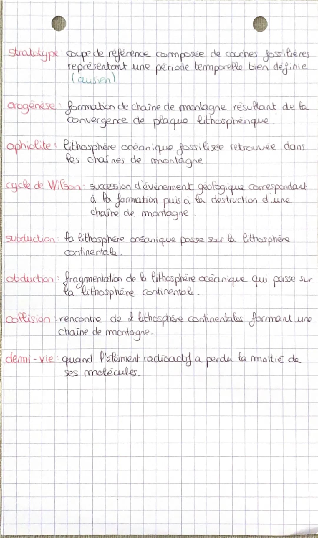 Svt
Spe
# Lexique dossier 1
terminate
# Chronologie absolue
méthode de datation basée sur la
mesure d'elements radioactifs contenu
dans une 