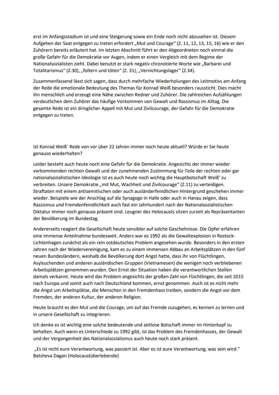Redeanalyse

Die vorliegende Rede „Ich schäme mich" des ehemaligen Bundestagsabgeordneten Konrad Weiß des
Bündnis 90/Die Grünen, die er am 0