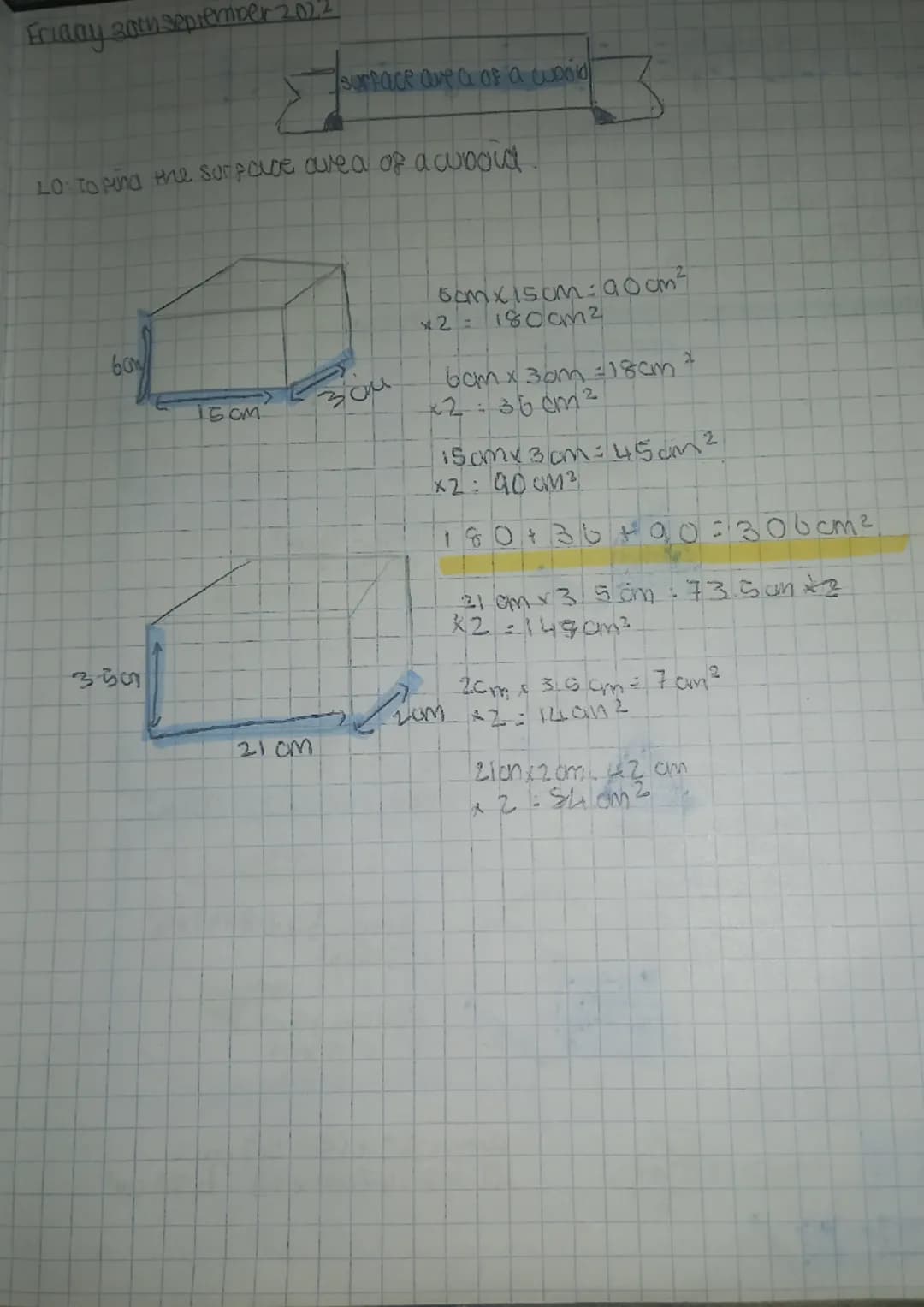 volume of a cubion

o: To cal clare the volume of a cubord
*volume is the area of a 3d shape*

Height x wagth x length

4

01.

84cm

wnt

w