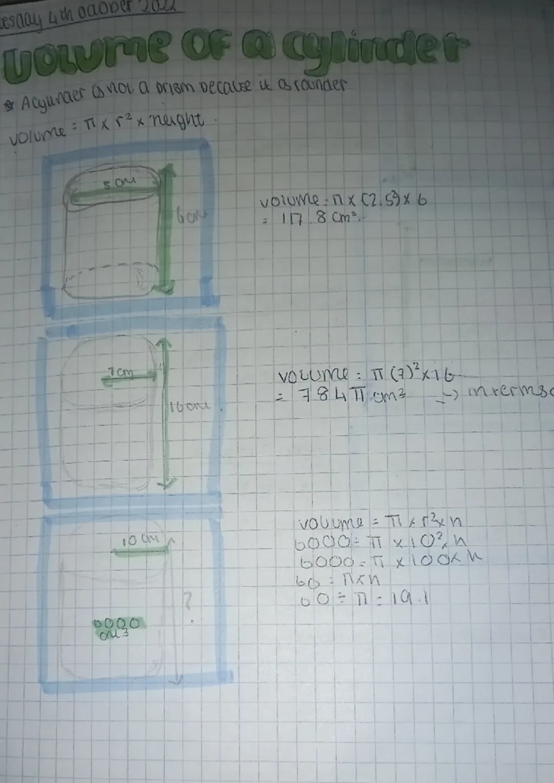 volume of a cubion

o: To cal clare the volume of a cubord
*volume is the area of a 3d shape*

Height x wagth x length

4

01.

84cm

wnt

w