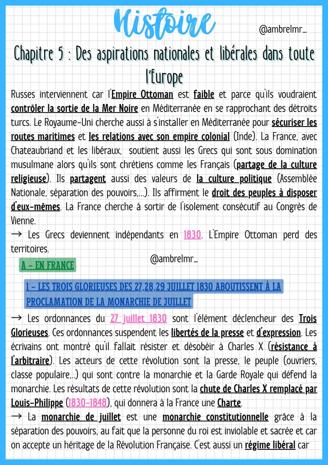 @ambrelmr_
# Histoire
Chapitre 5: Des aspirations nationales et libérales dans toute
l'Europe

I - CE RETOUR EN ARRIÈRE (CETTE RÉ-ACTION) N'