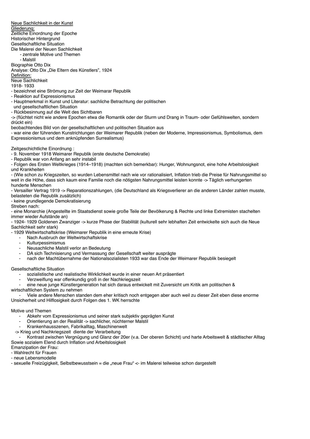 # Neue Sachlichkeit
## 1918-1933

Emma Koch, 11/2
01.12.2022

Allgemeine Definition:

- Strömung zur Zeit der Weimarer Republik
- Reaktion a