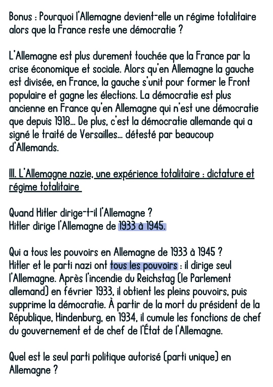 # Histoire
@avoirsonbrevet

Allemagne nazie avec Hitler

1. Les causes de l'arrivée au pouvoir des nazis : les crises des
années 1930

Quell