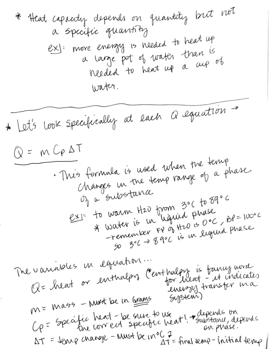 
<p>To Calculate the amount of energy a system absorbs or loses, we have a couple of equations:</p>
<h2 id="specificheatandheatcapacity">Spe
