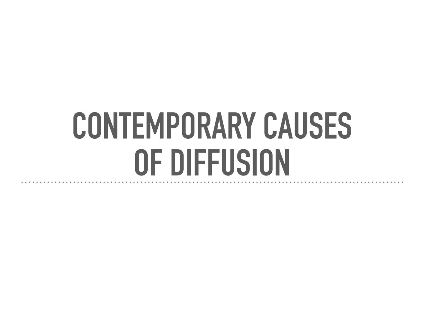 # CONTEMPORARY CAUSES
OF DIFFUSION
.........................................................................................................