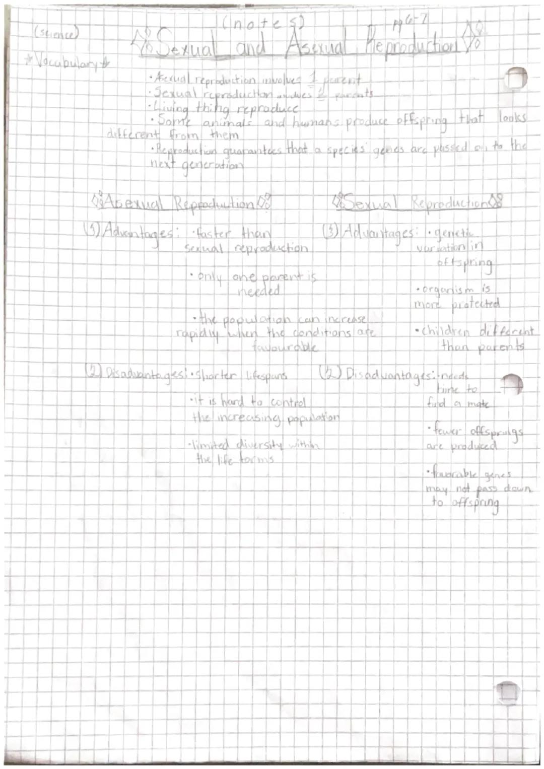 (science)

Vocabulary th

(notes)
pp6-2
Sexual and Asexual Reproduction Yo

•Rexua reproduction involves I perenst
•Sexual reproduction undu
