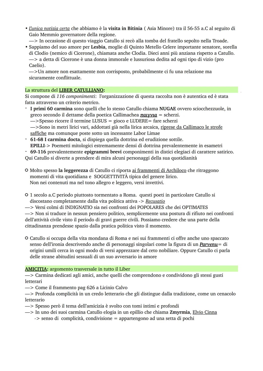# CATULLO

GENERE: lirica, trattato anche dai poeti neoteroi inspirandosi ai modelli greci.

O Dalla poetica alessandrina di Callimaco (V-II