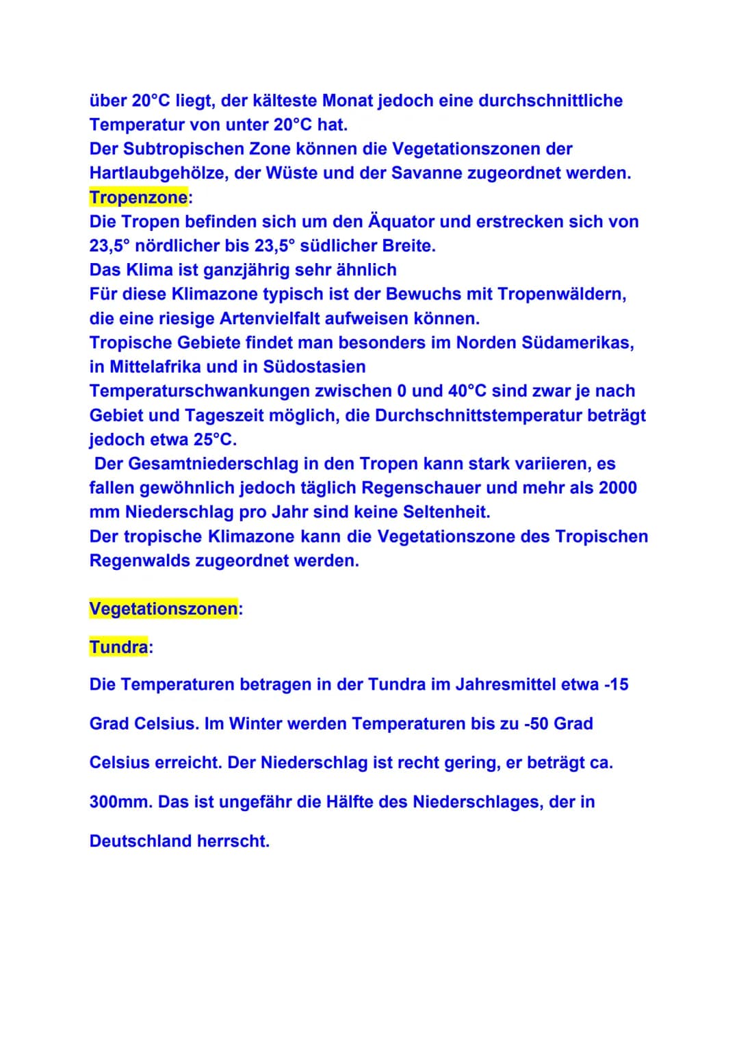 Klimazonen: Wetter über längere Zeit. Also wie viel Niederschlag
usw.

Polare Zone: Die Polare Zone ist eine Klimazone, die sich über die
Ar