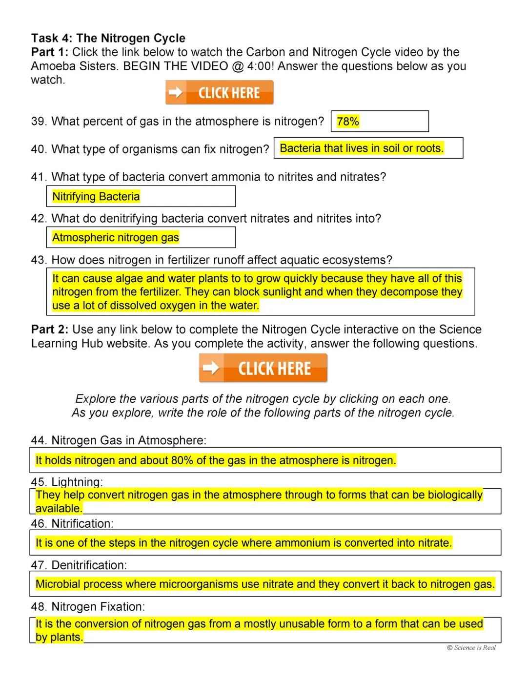 Biogeochemical Cycles Webquest
Name:
Task 1: Introduction to the Biogeochemical Cycles
Click the link below to watch the Biogeochemical Cycl