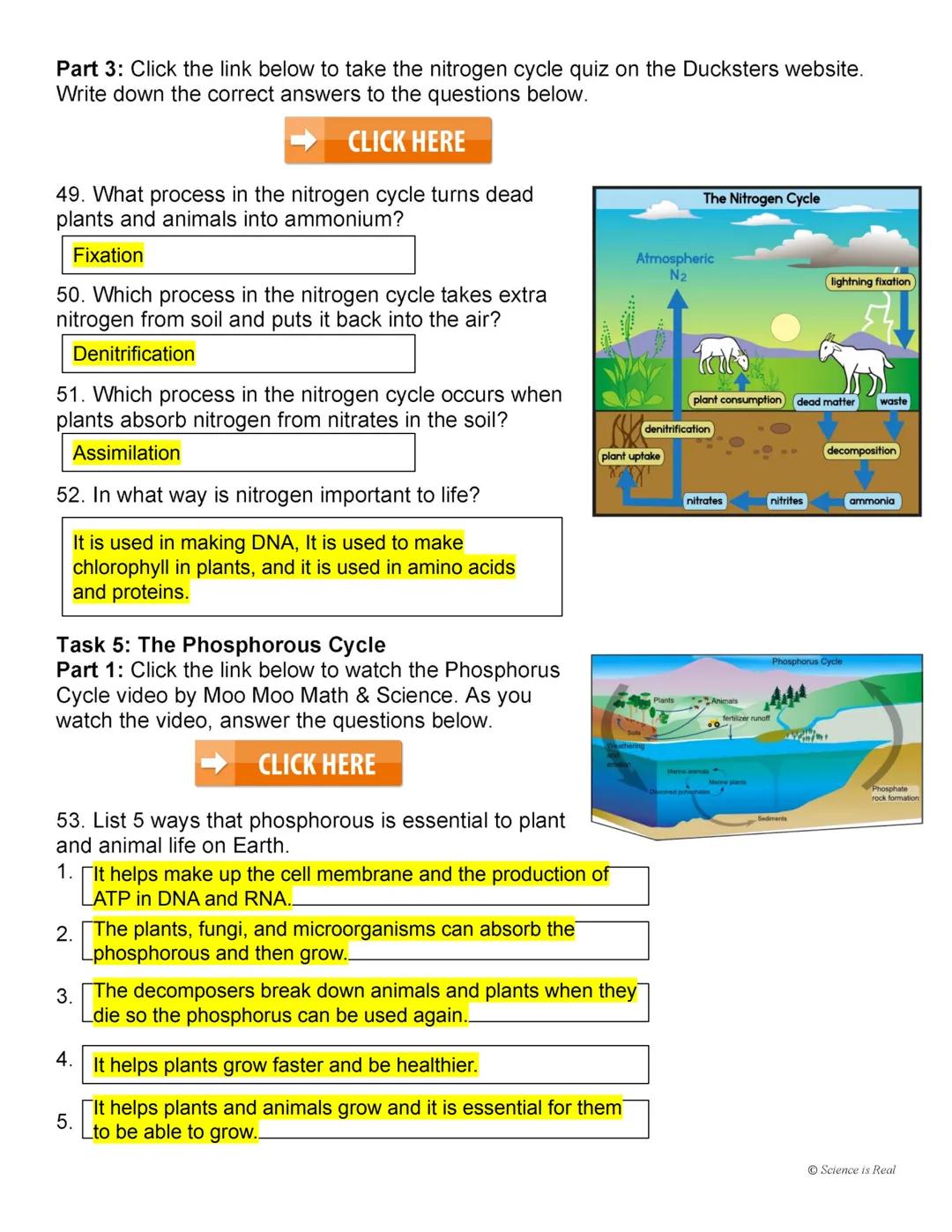 Biogeochemical Cycles Webquest
Name:
Task 1: Introduction to the Biogeochemical Cycles
Click the link below to watch the Biogeochemical Cycl