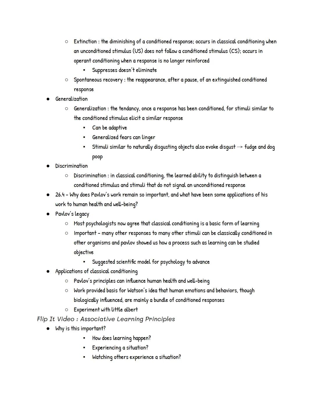 UNIT 6 : Learning

Module 26: How We Learn and Classical Conditioning

• Learning: the process of acquiring new and relatively enduring info