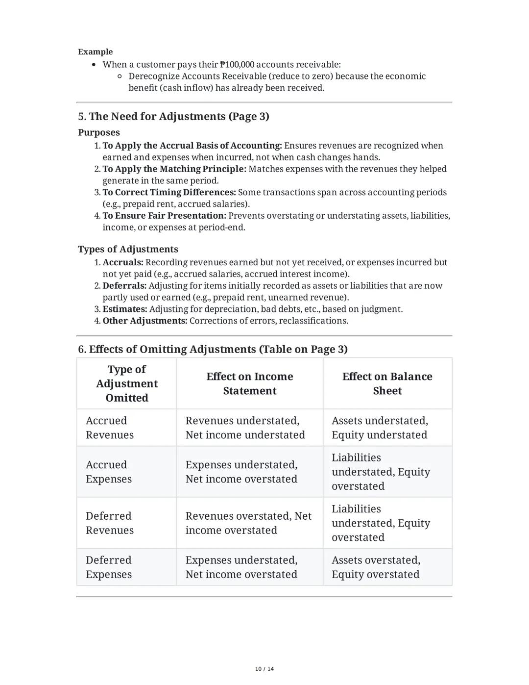 Comprehensive Summary: Adjusting Entries, Accrual
Accounting, and Financial Statements
1. Accrual Basis of Accounting
Definition and Key Pri
