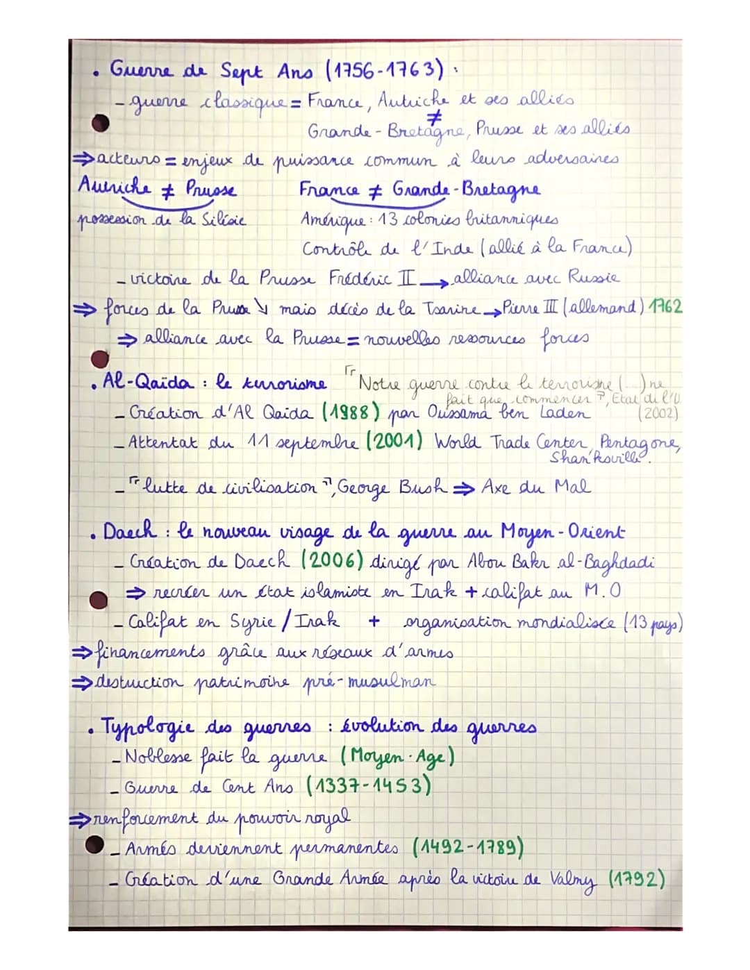 # THÈME 2:

Formes de conflits et tentatives de paix

• Critères établissant une typologie des guerres :

- conflit = situation de désaccord