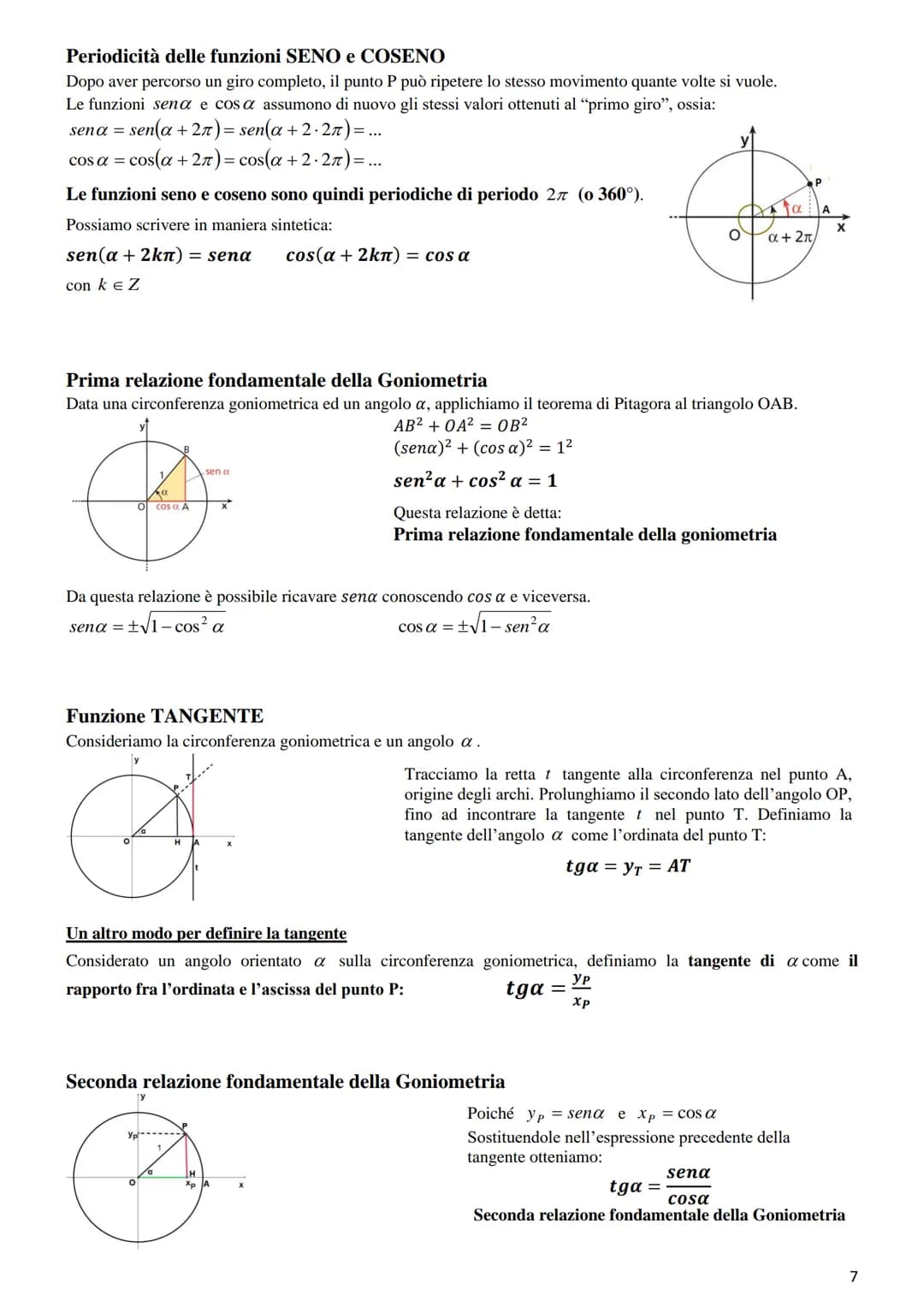 # GONIOMETRIA

La Goniometria è quella parte della Matematica che si occupa della misura degli angoli e delle relative funzioni.
La Trigonom