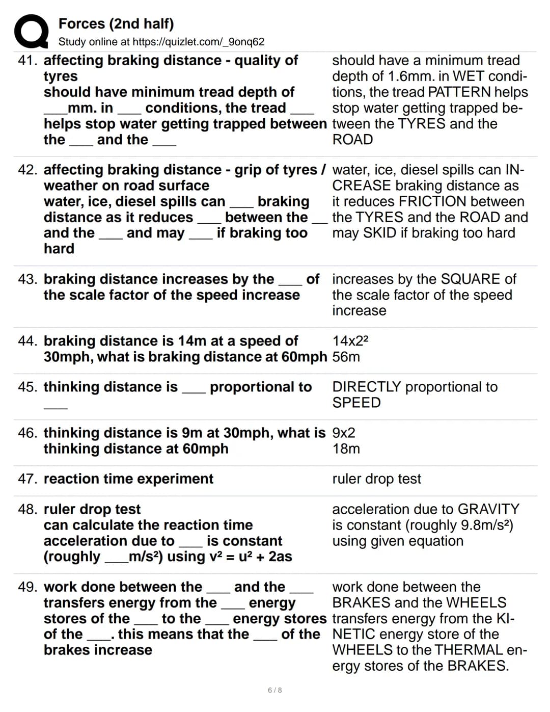 # Forces (2nd half)
Study online at https://quizlet.com/_9onq62

1. newtons first law
   a RESULTANT force is needed
   a force is needed to