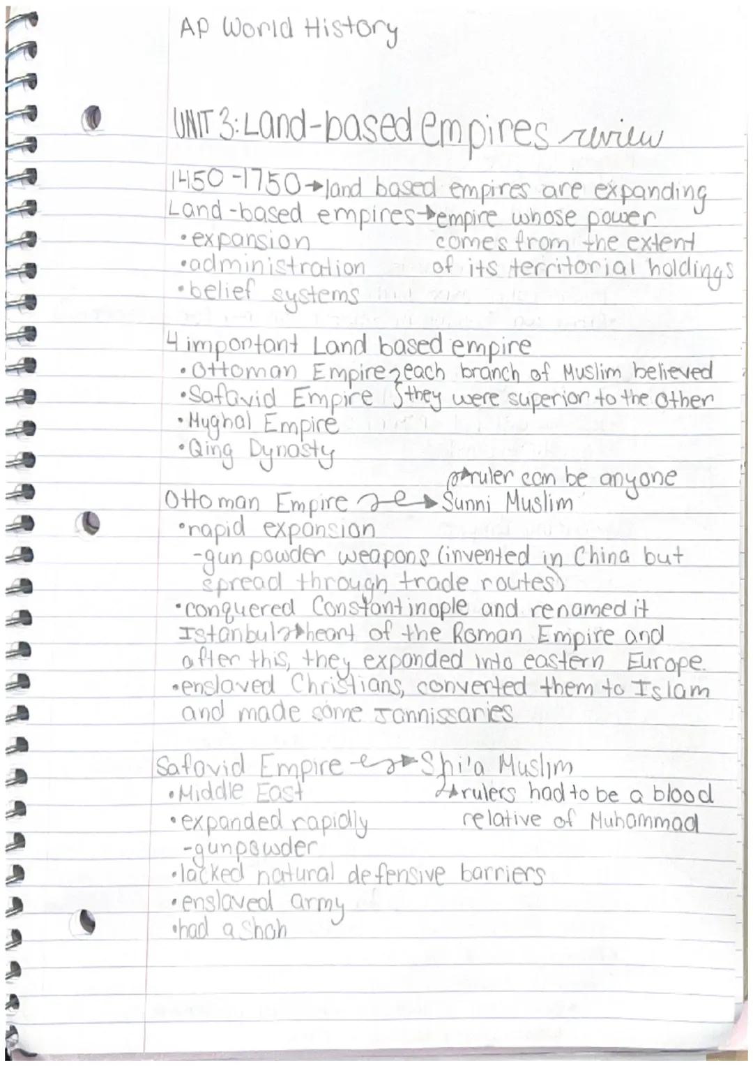 AP World History

UNIT 3: Land-based empires review

1450-1750 land based empires are expanding
Land-based empires empire whose power
*   ex