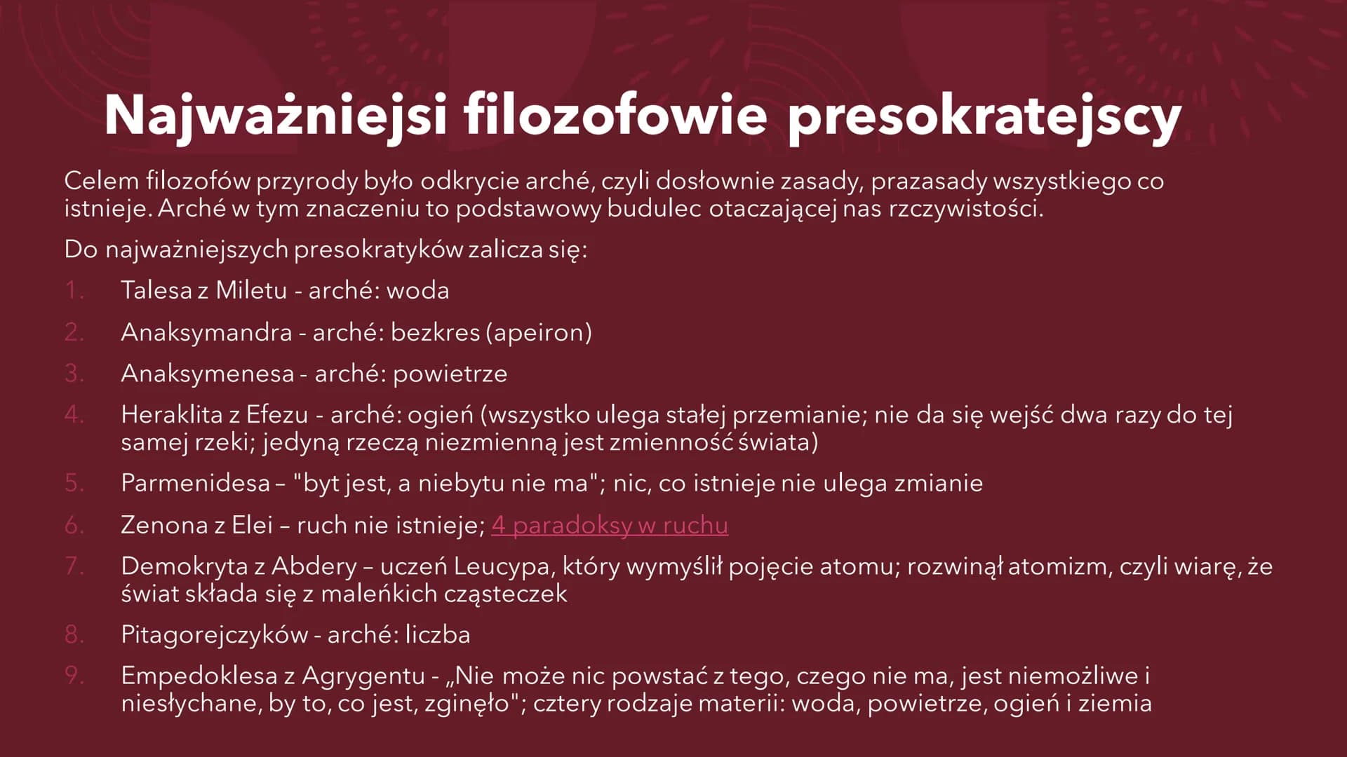 # SOKRATES

Ogólne informacje # ERA PRESOKRATEJSKA # O co chodzi z filozofią przyrody?

"Gdy rozpoczynała się filozofia w Grecji, nauki szcz