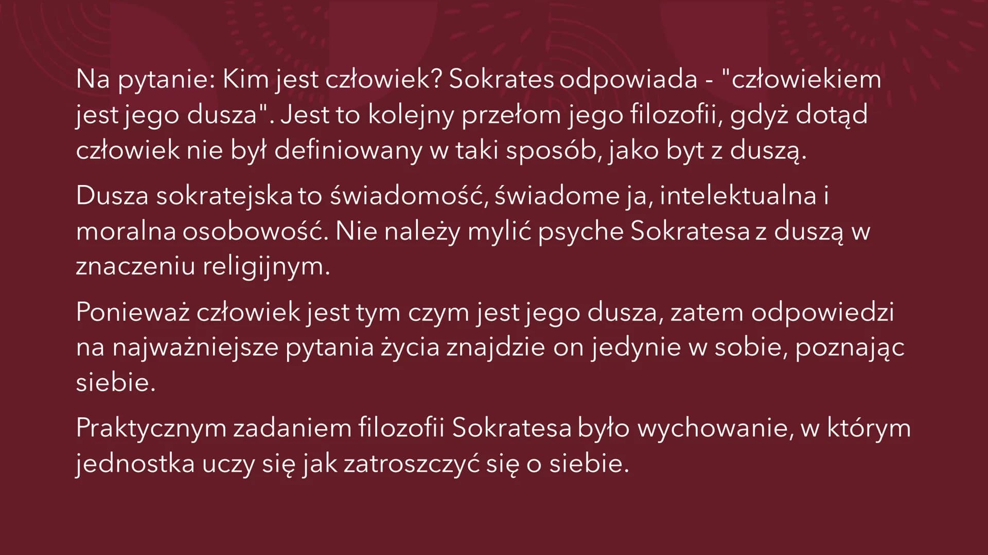# SOKRATES

Ogólne informacje # ERA PRESOKRATEJSKA # O co chodzi z filozofią przyrody?

"Gdy rozpoczynała się filozofia w Grecji, nauki szcz
