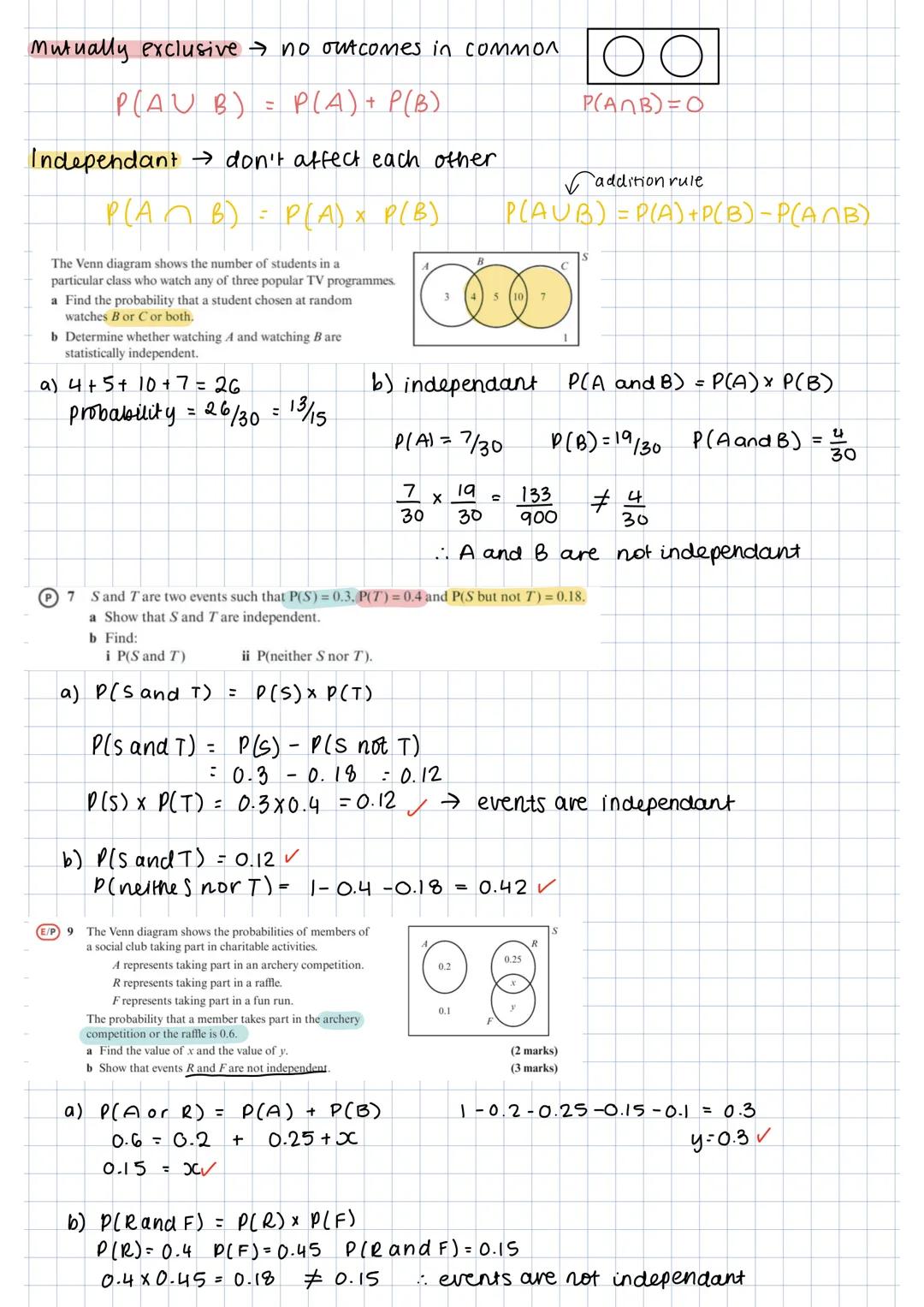 terminology
experiment → repeatable process, gives a number of outcomes
event → one or more outcomes
sample space → set of all possible outc
