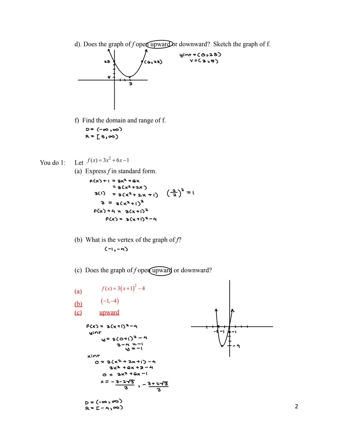 # Chapter 3 Polynomial and Rational Functions

3.1 Quadratic Functions and Models

A polynomial function of degree n is a function of the fo