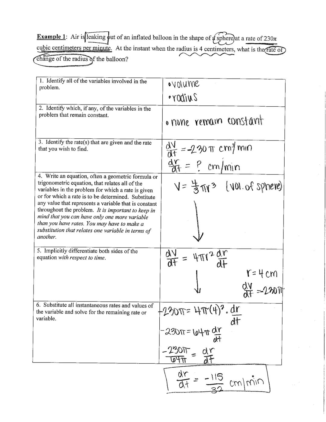 AP Calculus
Unit 4 - Applications of the Derivative - Part 1

Days 3 & 4 Notes: Related Rates

Implicitly differentiate the following formul