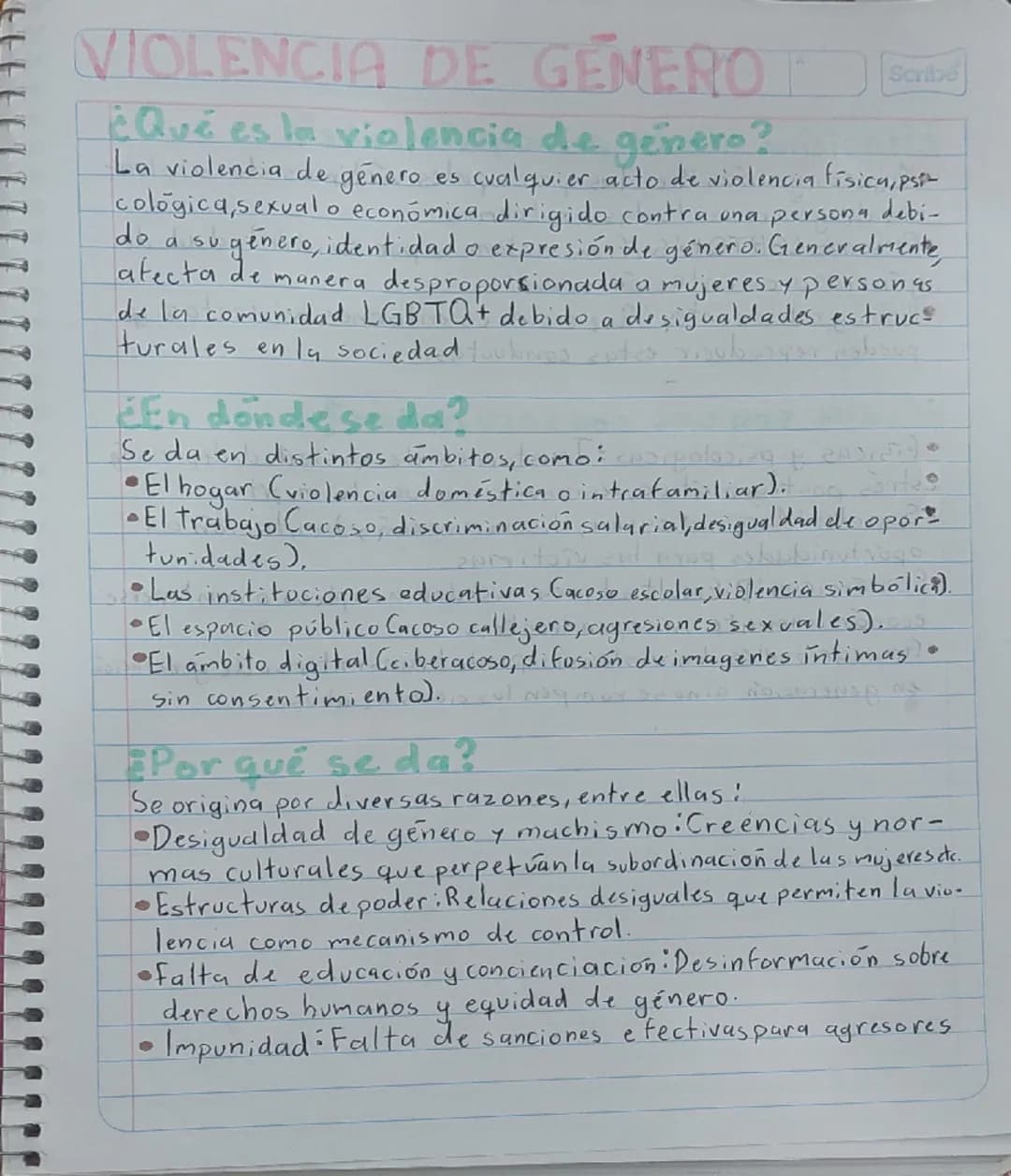 # VIOLENCIA DE GENERO
Scribe

¿Qué es la violencia de género?

La violencia de género es cualquier acto de violencia física, psi
cologica, s
