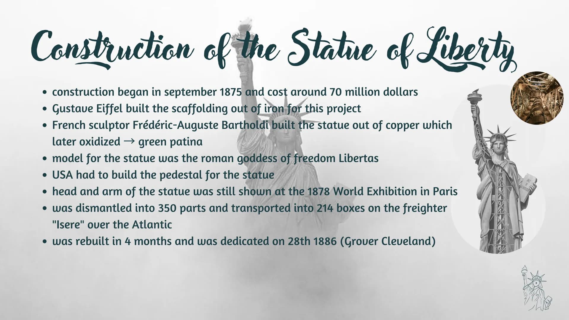 THE STATUE OF LIBERTY

a symbol of freedom # Content

topics:

- facts
- representation
- historical information
- construction of the Statu