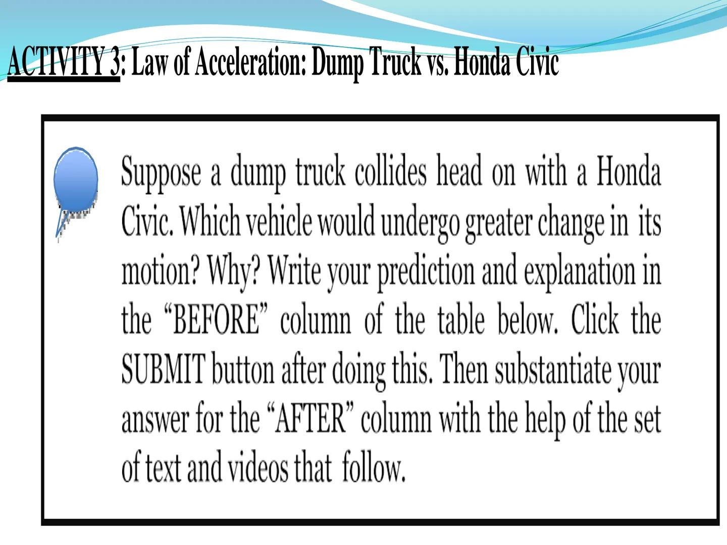 # Newton's Second Laws of Motion 2nd Law

The net force of an object is
equal to the product of its
mass and acceleration, or
F=ma. 2nd Law: