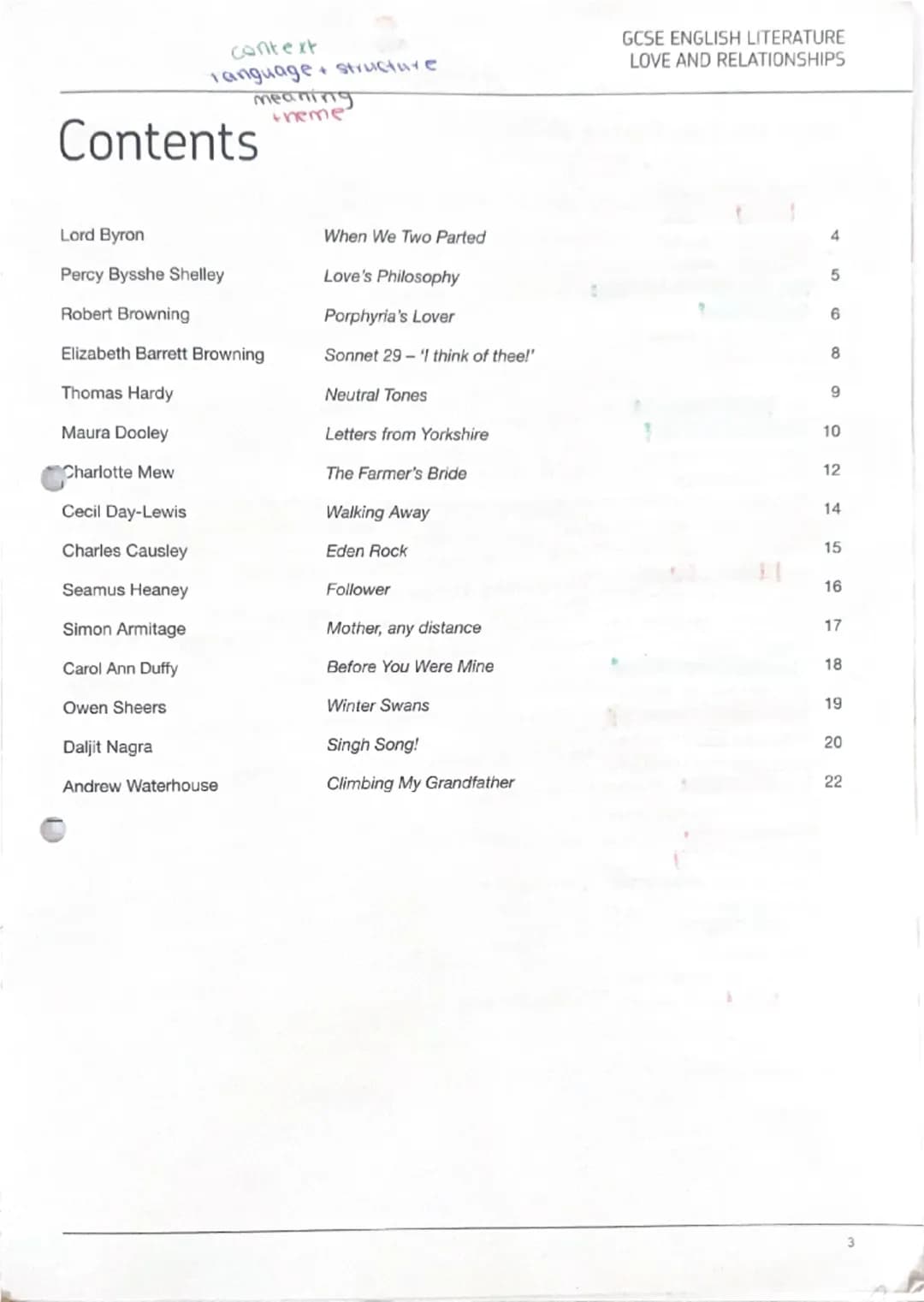 AQA
Realising potential
GCSE
ENGLISH
LITERATURE
(8702/B/1)
Love and
relationships
Past and present: poetry anthology
For exams from 2017
Ver