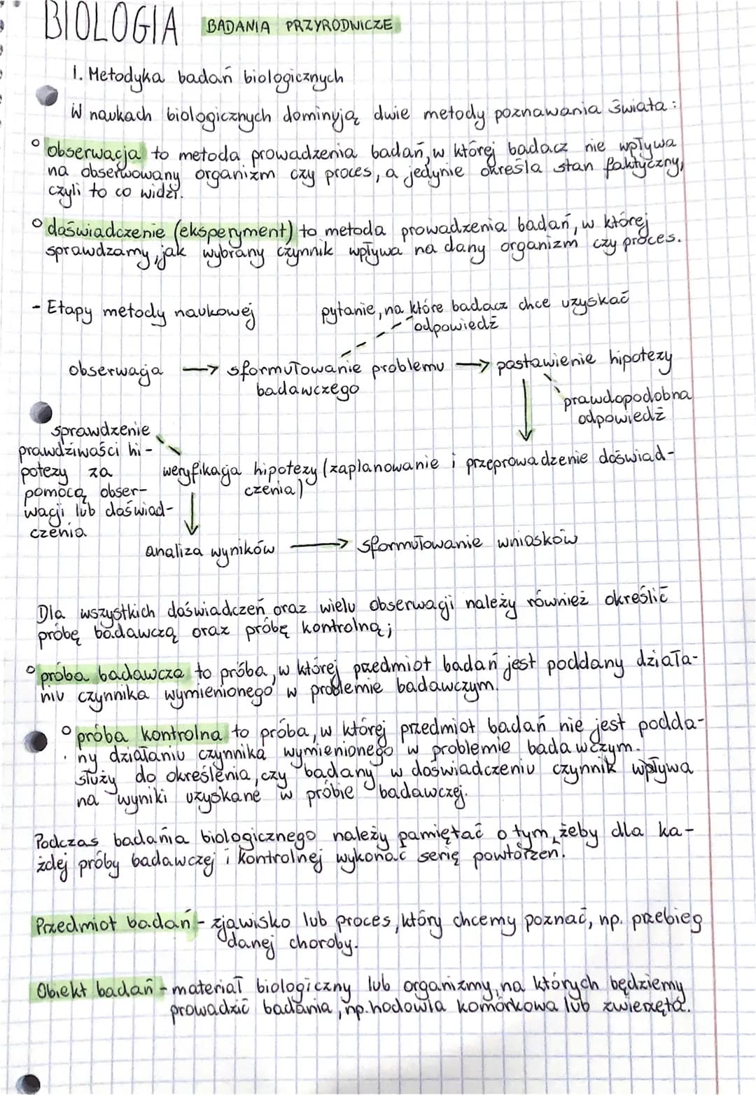 BIOLOGIA
BADANIA PRZYRODNICZE

1. Metodyka badań biologicznych

W naukach biologicznych dominyją dwie metody poznawania świata:
*   obserwac