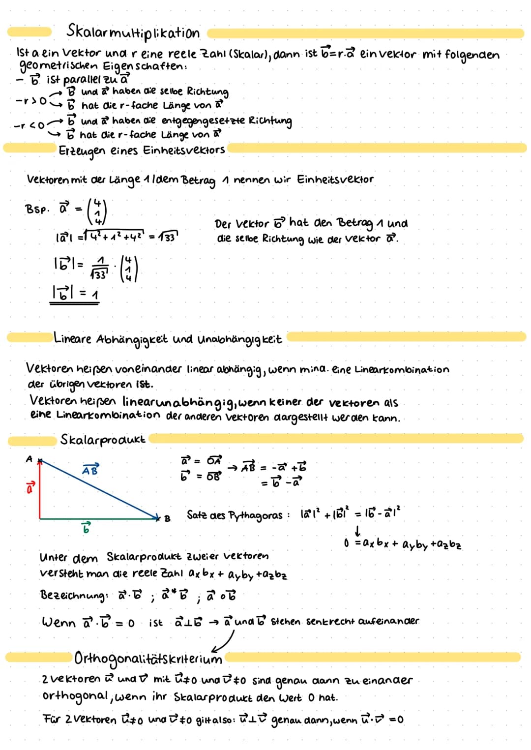 # Analytische Geometrie

Vektoren

Definition

Ein vektor ist eine menge von Pfeilen in der Ebene/ im Raum, die alle:

- gleich lang

- glei