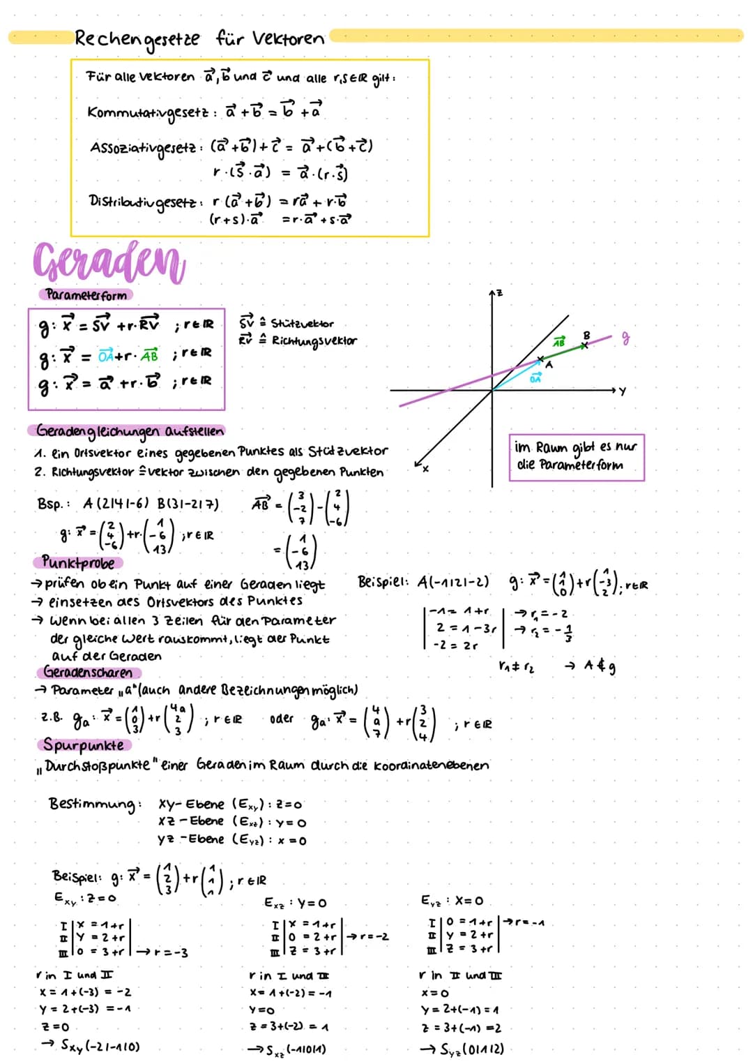 # Analytische Geometrie

Vektoren

Definition

Ein vektor ist eine menge von Pfeilen in der Ebene/ im Raum, die alle:

- gleich lang

- glei
