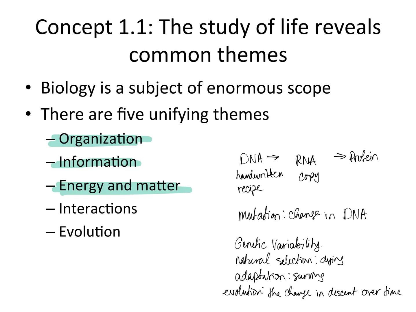 # Chapter 1

Evolution, the Themes of

Biology, and Scientific Inquiry # Inquiring about Life

*   Biology is the scientific study of life
*