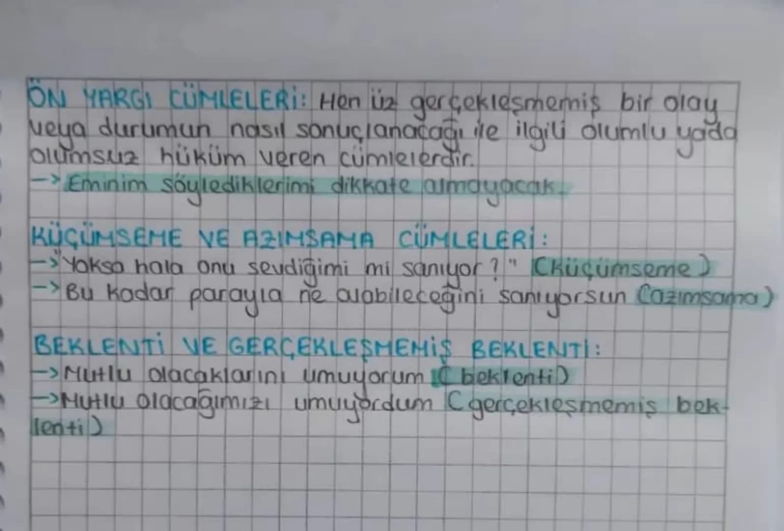 ## TÜRKÇE

ÖZNEL ANLATIM: Doğruluğu veya yanlışlığı kişiden kış-
iye değişen, kanıtlanmayan doğrulan içeren cümlelerdir.
->0 kiz benden daha
