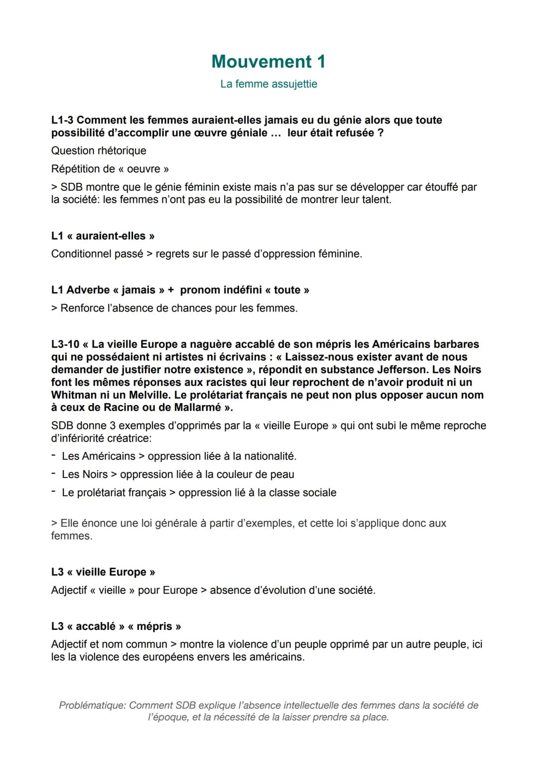 # 16 : Le deuxième sexe

Simone de Beauvoir

Comment les femmes auraient-elles jamais eu du génie alors que toute possibilité
d'accomplir un