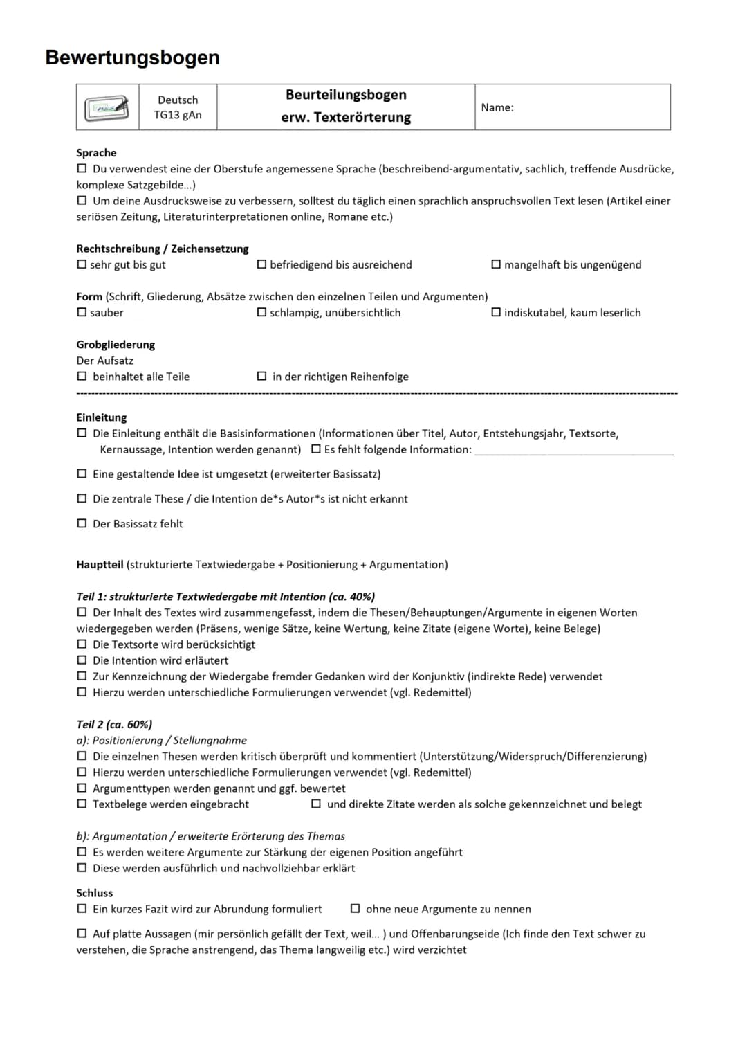 # Deutsch Abiturprüfung - Texterörterung

1. Vor dem Verfassen

- Text mehrmals lesen bis man es verstanden hat
- Dabei:
  - → Alle Behauptu