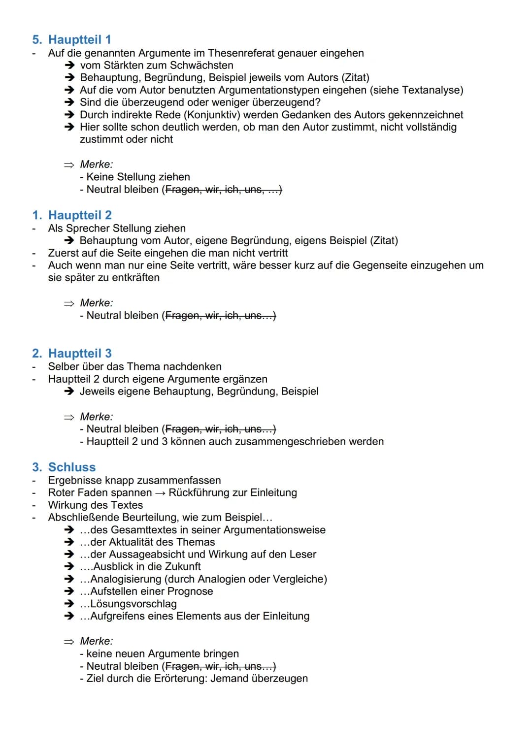 # Deutsch Abiturprüfung - Texterörterung

1. Vor dem Verfassen

- Text mehrmals lesen bis man es verstanden hat
- Dabei:
  - → Alle Behauptu
